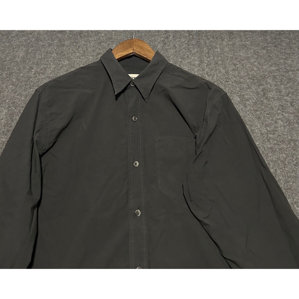 Buck mason button up shirt long sleeve gray size medium cotton casual